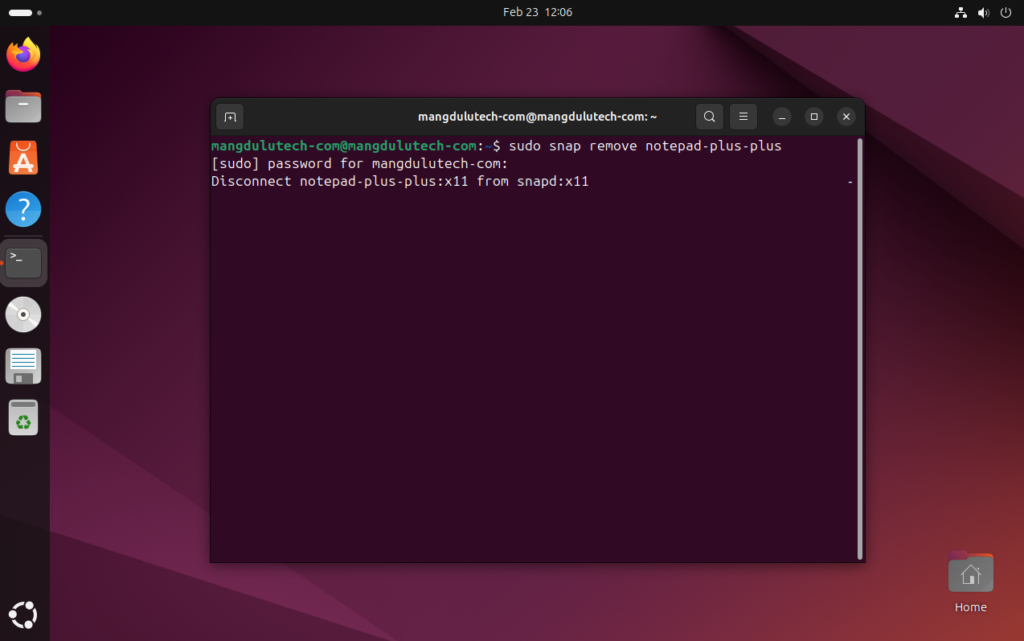 Completely uninstall Notepad ++ snap package in Ubuntu